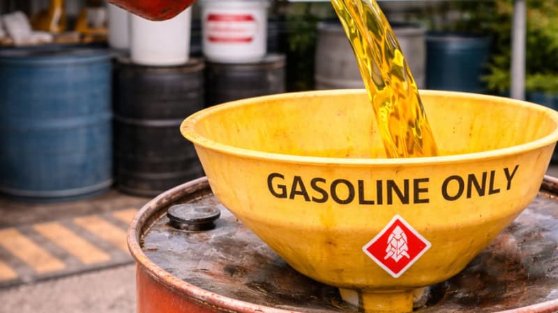 Gasoline disposal container