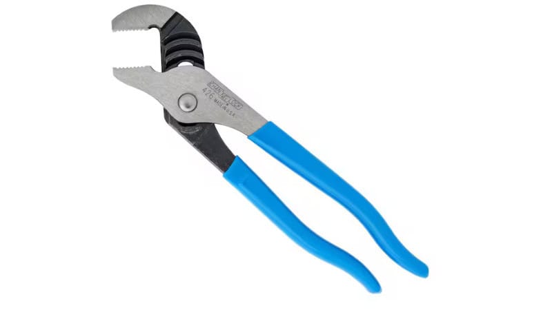 Channel lock pliers with adjustable tongue and groove jaws for pipes and nuts