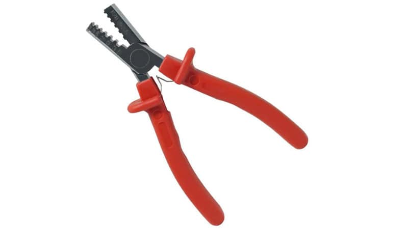 Crimping pliers used for securely attaching electrical terminals to wires