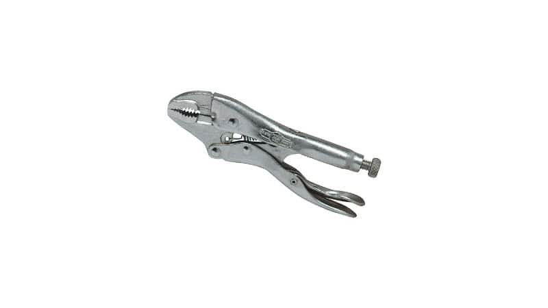 Locking pliers clamped onto metal showing strong gripping and holding capability