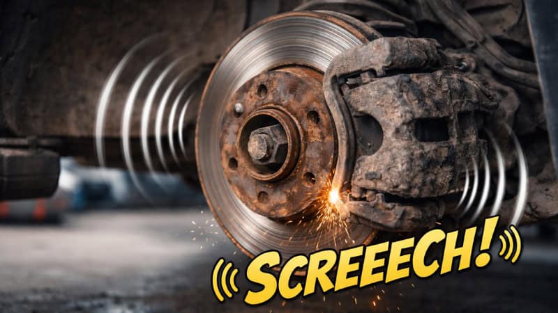 Noise when braking at low speed caused by worn brake rotor being repaired by mechanic